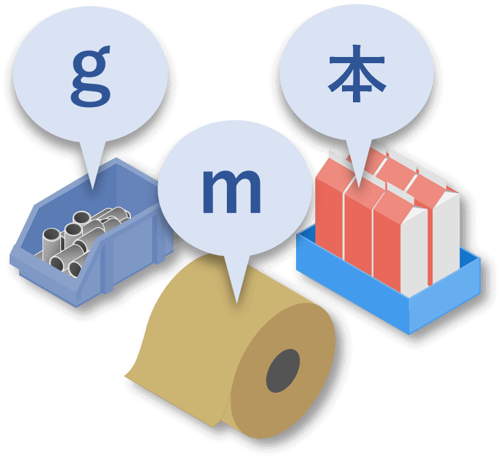 資材の種類別で